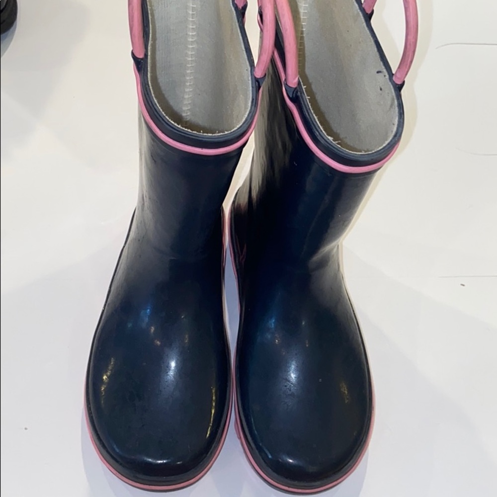 Navy/Pink Rain Boots